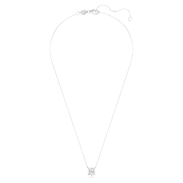 Eternity solitaire pendant, Lab-grown diamonds 2 ct tw, Round shape, 14K white gold image 2