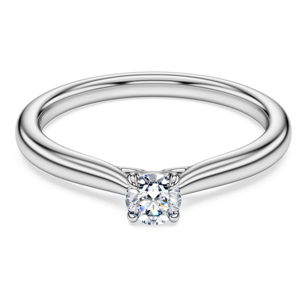 Eternity solitaire ring, Lab-grown diamonds 0.25 ct tw, Round shape, Sterling silver image 1