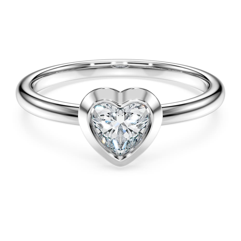 Eternity solitaire ring, Lab-grown diamonds 0.5 ct tw, Heart shape, Sterling silver image 1