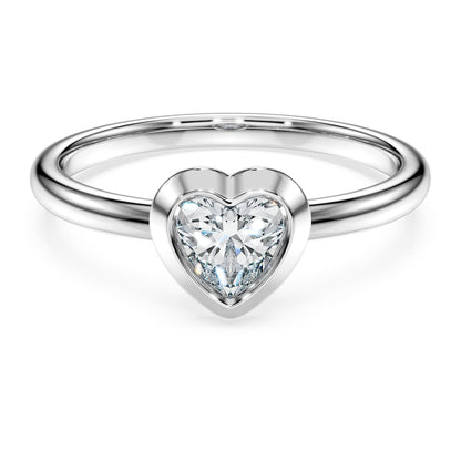 Eternity solitaire ring, Lab-grown diamonds 0.5 ct tw, Heart shape, Sterling silver image 1