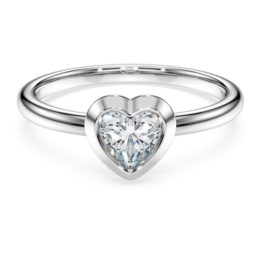 Eternity solitaire ring, Lab-grown diamonds 0.5 ct tw, Heart shape, Sterling silver image 1