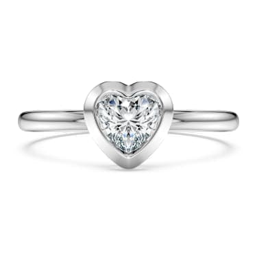 Eternity solitaire ring, Lab-grown diamonds 0.5 ct tw, Heart shape, Sterling silver image 2