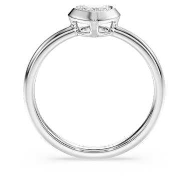 Eternity solitaire ring, Lab-grown diamonds 0.5 ct tw, Heart shape, Sterling silver image 4