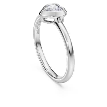 Eternity solitaire ring, Lab-grown diamonds 0.5 ct tw, Heart shape, Sterling silver image 3