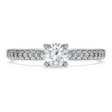 Eternity solitaire ring, Lab-grown diamonds 0.7 ct tw, Round shape, 14K white gold image 2