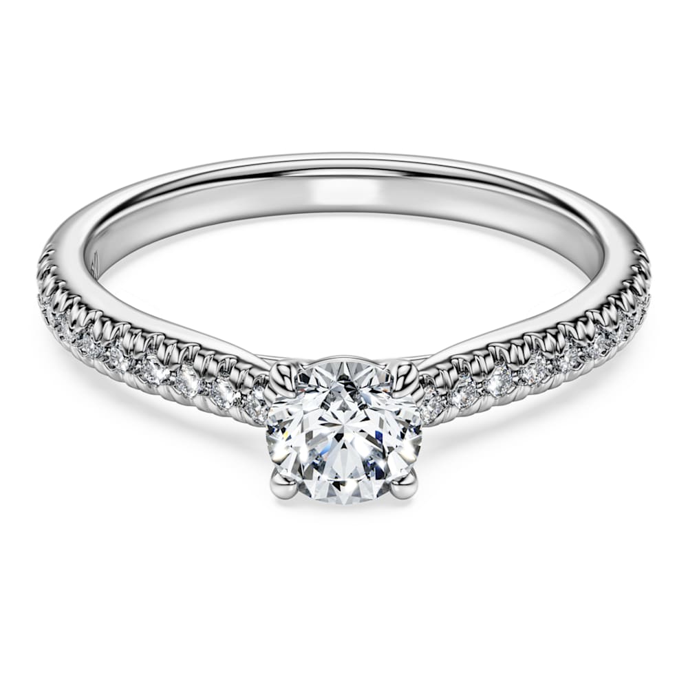 Eternity solitaire ring, Lab-grown diamonds 0.7 ct tw, Round shape, 14K white gold image 1