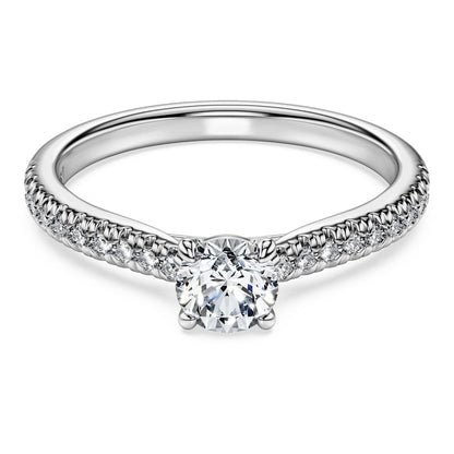 Eternity solitaire ring, Lab-grown diamonds 0.7 ct tw, Round shape, 14K white gold image 1