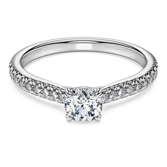 Eternity solitaire ring, Lab-grown diamonds 0.7 ct tw, Round shape, 14K white gold image 1