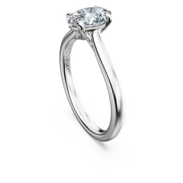 Eternity solitaire ring, Lab-grown diamonds 1 ct tw, Oval shape, 14K white gold image 3