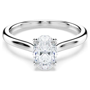Eternity solitaire ring, Lab-grown diamonds 1 ct tw, Oval shape, 14K white gold image 6