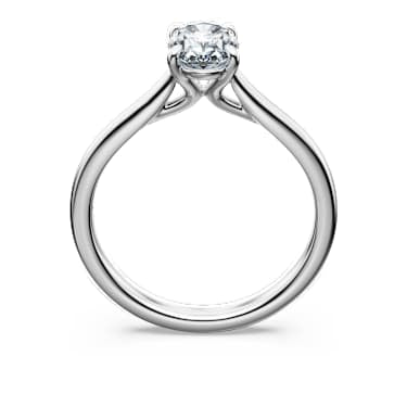 Eternity solitaire ring, Lab-grown diamonds 1 ct tw, Oval shape, 14K white gold image 4