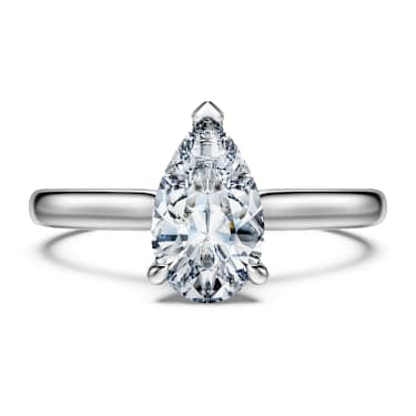 Eternity solitaire ring, Lab-grown diamonds 1 ct tw, Pear shape, 14K white gold image 2