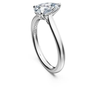Eternity solitaire ring, Lab-grown diamonds 1 ct tw, Pear shape, 14K white gold image 3