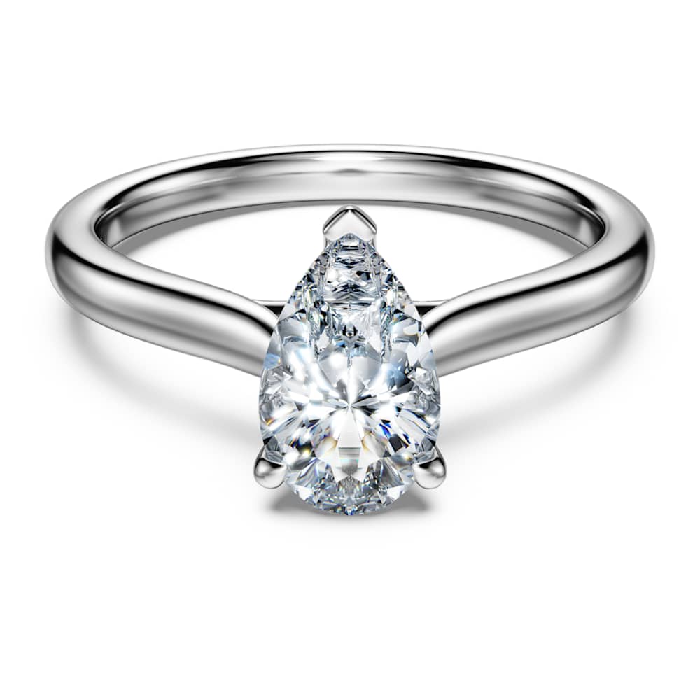 Eternity solitaire ring, Lab-grown diamonds 1 ct tw, Pear shape, 14K white gold image 1