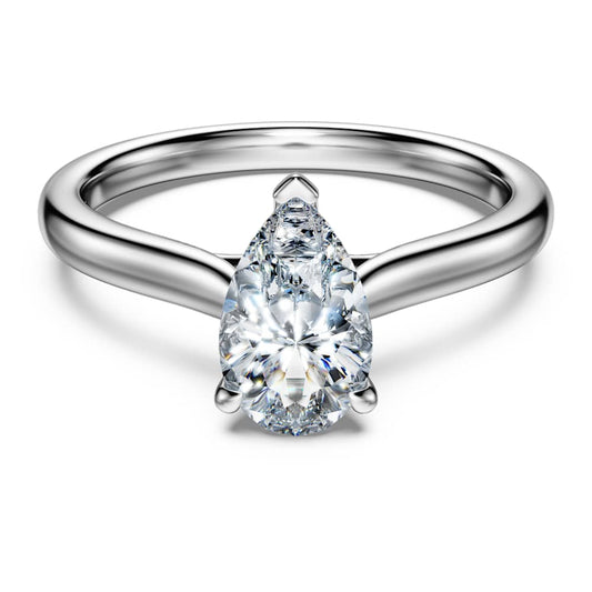 Eternity solitaire ring, Lab-grown diamonds 1 ct tw, Pear shape, 14K white gold image 1