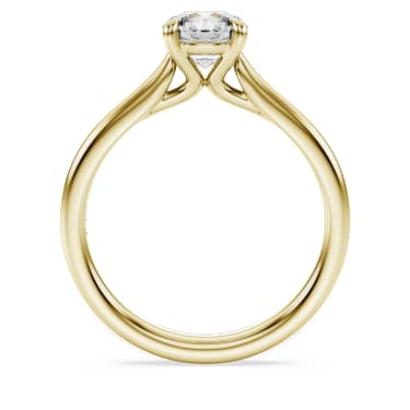 Eternity solitaire ring, Lab-grown diamonds 1.0 ct tw, Round shape, White, 14K yellow gold image 4