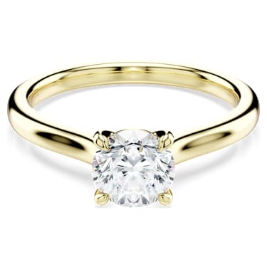 Eternity solitaire ring, Lab-grown diamonds 1.0 ct tw, Round shape, White, 14K yellow gold image 6