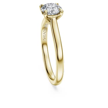 Eternity solitaire ring, Lab-grown diamonds 1.0 ct tw, Round shape, White, 14K yellow gold image 3