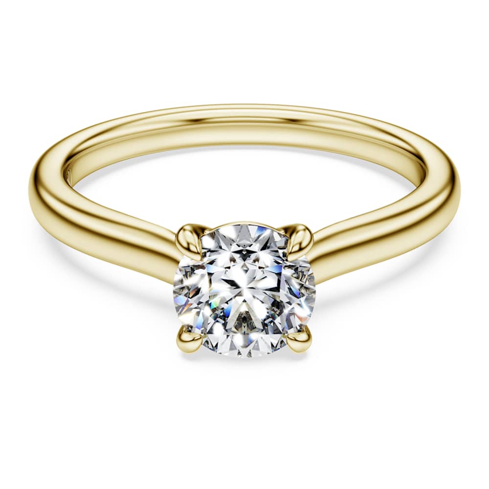 Eternity solitaire ring, Lab-grown diamonds 1.0 ct tw, Round shape, White, 14K yellow gold image 1