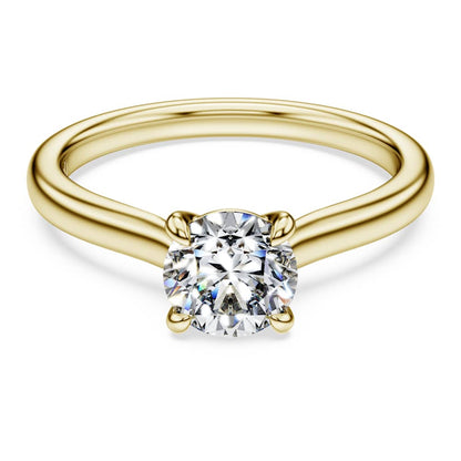 Eternity solitaire ring, Lab-grown diamonds 1.0 ct tw, Round shape, White, 14K yellow gold image 1