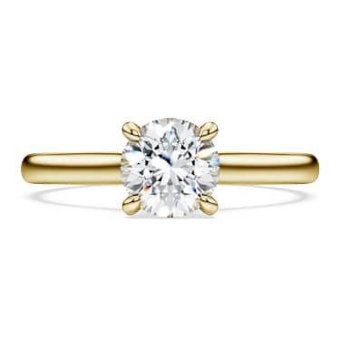 Eternity solitaire ring, Lab-grown diamonds 1.0 ct tw, Round shape, White, 14K yellow gold image 2