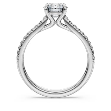 Eternity solitaire ring, Lab-grown diamonds 1.2 ct tw, Round shape, 14K white gold image 4