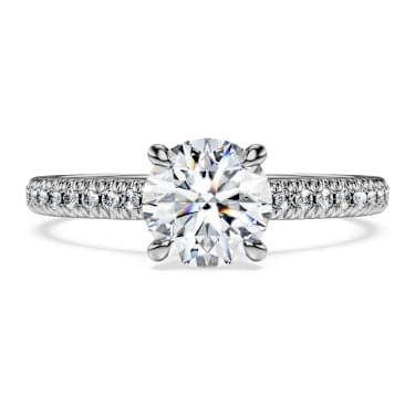 Eternity solitaire ring, Lab-grown diamonds 1.2 ct tw, Round shape, 14K white gold image 2