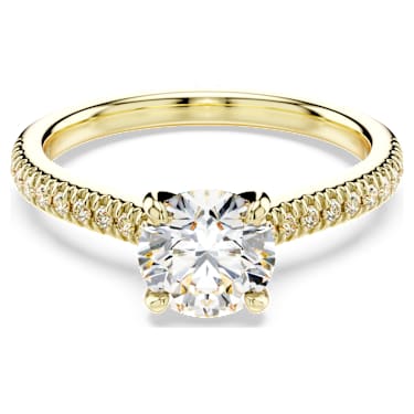 Eternity solitaire ring, Lab-grown diamonds 1.2 ct tw, Round shape, 14K yellow gold image 6