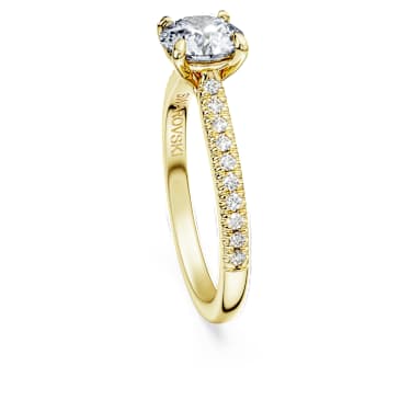 Eternity solitaire ring, Lab-grown diamonds 1.2 ct tw, Round shape, 14K yellow gold image 3
