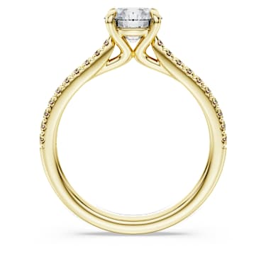 Eternity solitaire ring, Lab-grown diamonds 1.2 ct tw, Round shape, 14K yellow gold image 4