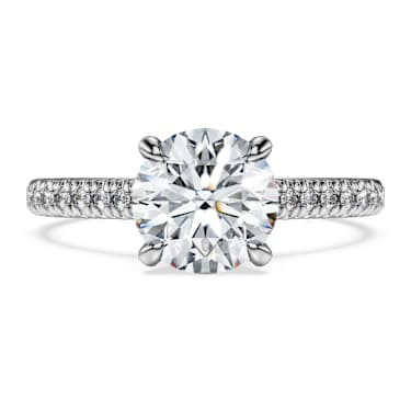 Eternity solitaire ring, Lab-grown diamonds 1.7 ct tw, Round shape, 14K white gold image 2