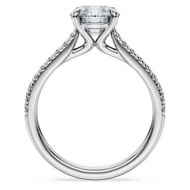 Eternity solitaire ring, Lab-grown diamonds 1.7 ct tw, Round shape, 14K white gold image 4