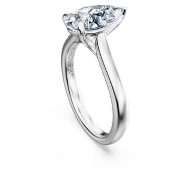 Eternity solitaire ring, Lab-grown diamonds 2 ct tw, Pear shape, 14K white gold image 3