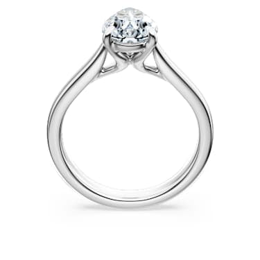 Eternity solitaire ring, Lab-grown diamonds 2 ct tw, Pear shape, 14K white gold image 4
