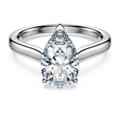 Eternity solitaire ring, Lab-grown diamonds 2 ct tw, Pear shape, 14K white gold image 1
