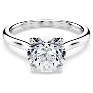 Eternity solitaire ring, Lab-grown diamonds 2 ct tw, Round shape, 14K white gold image 6