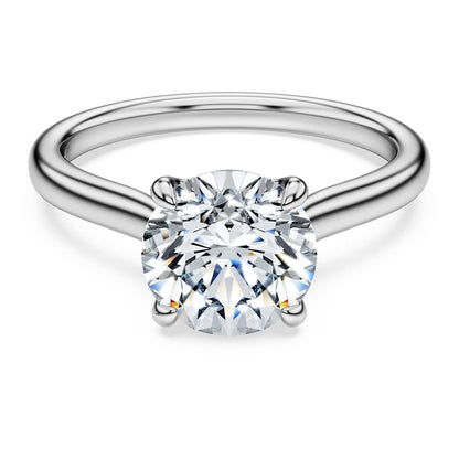 Eternity solitaire ring, Lab-grown diamonds 2 ct tw, Round shape, 14K white gold image 1