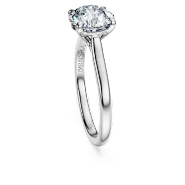 Eternity solitaire ring, Lab-grown diamonds 2 ct tw, Round shape, 14K white gold image 3