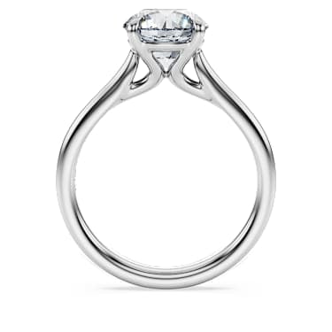 Eternity solitaire ring, Lab-grown diamonds 2 ct tw, Round shape, 14K white gold image 4