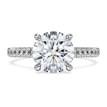 Eternity solitaire ring, Lab-grown diamonds 2.2 ct tw, Round shape, 14K white gold image 2