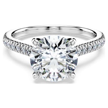 Eternity solitaire ring, Lab-grown diamonds 2.2 ct tw, Round shape, 14K white gold image 6