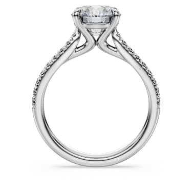 Eternity solitaire ring, Lab-grown diamonds 2.2 ct tw, Round shape, 14K white gold image 4