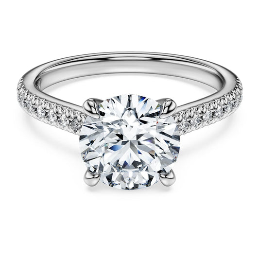 Eternity solitaire ring, Lab-grown diamonds 2.2 ct tw, Round shape, 14K white gold image 1