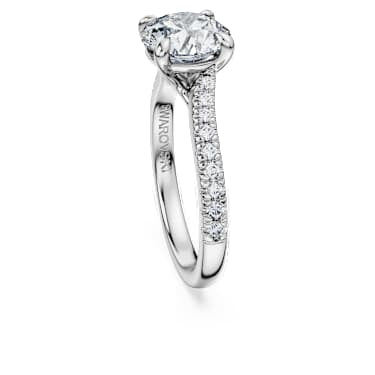 Eternity solitaire ring, Lab-grown diamonds 2.25 ct tw, Round shape, 14K white gold image 3
