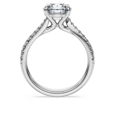 Eternity solitaire ring, Lab-grown diamonds 2.25 ct tw, Round shape, 14K white gold image 4