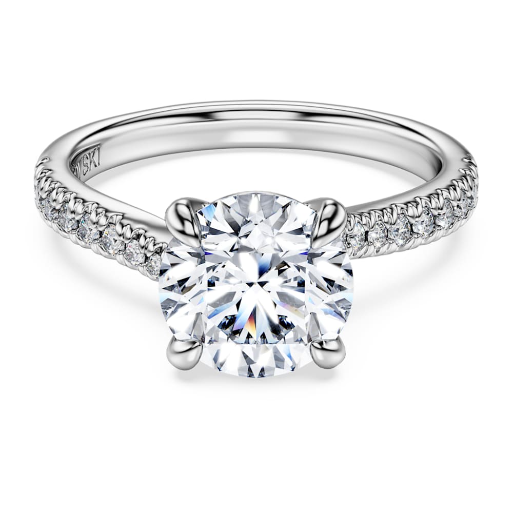Eternity solitaire ring, Lab-grown diamonds 2.25 ct tw, Round shape, 14K white gold image 1