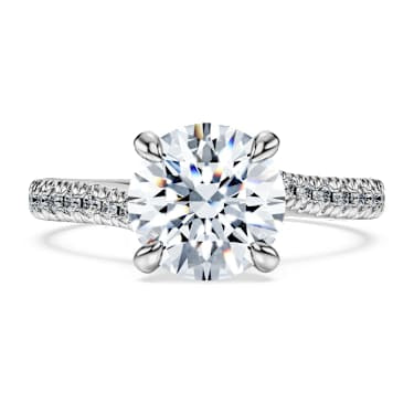 Eternity solitaire ring, Lab-grown diamonds 2.25 ct tw, Round shape, 14K white gold image 2