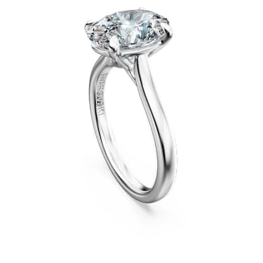 Eternity solitaire ring, Lab-grown diamonds 3 ct tw, Oval shape, 14K white gold image 3