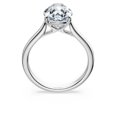 Eternity solitaire ring, Lab-grown diamonds 3 ct tw, Pear shape, 14K white gold image 4