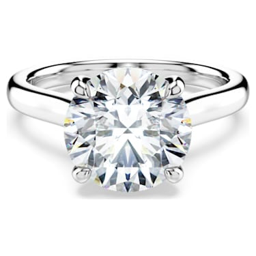 Eternity solitaire ring, Lab-grown diamonds 3 ct tw, Round shape, 14K white gold image 6